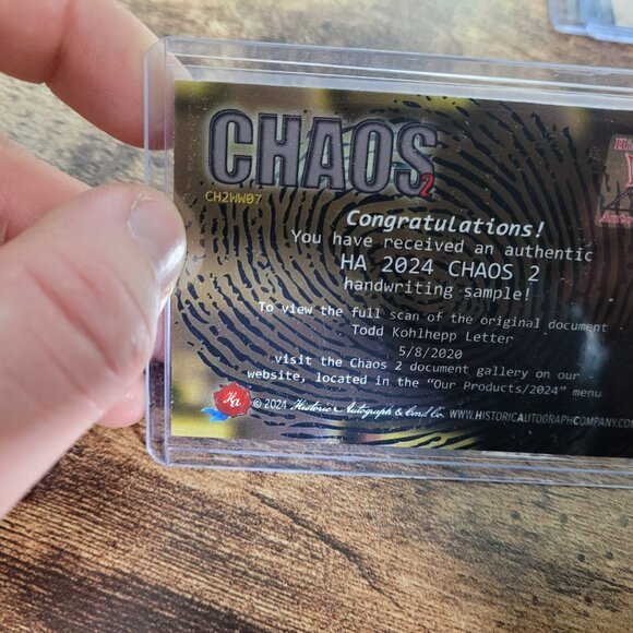 2024 Historic Autographs Chaos 2 Handwriting Todd Kohlhepp Relic 5-8-2020 Police - Picture 2 of 4